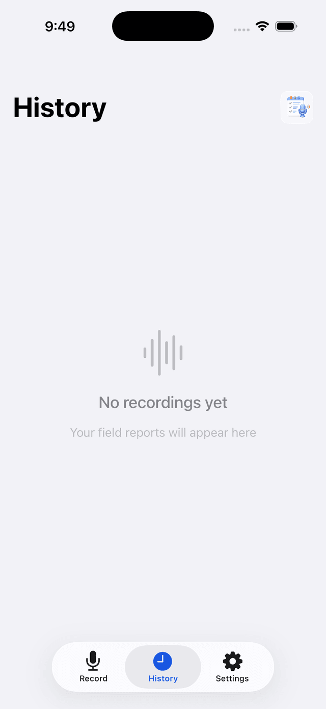 FieldScribe History — Review past service records